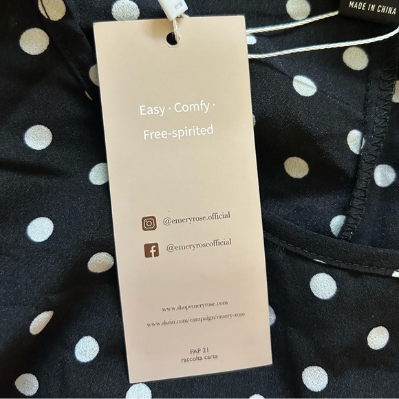 NWT Emery Rose SHEIN Polka Dot Black & White Scallop Trim Tunic Dress Size 2XL - Picture 7 of 10